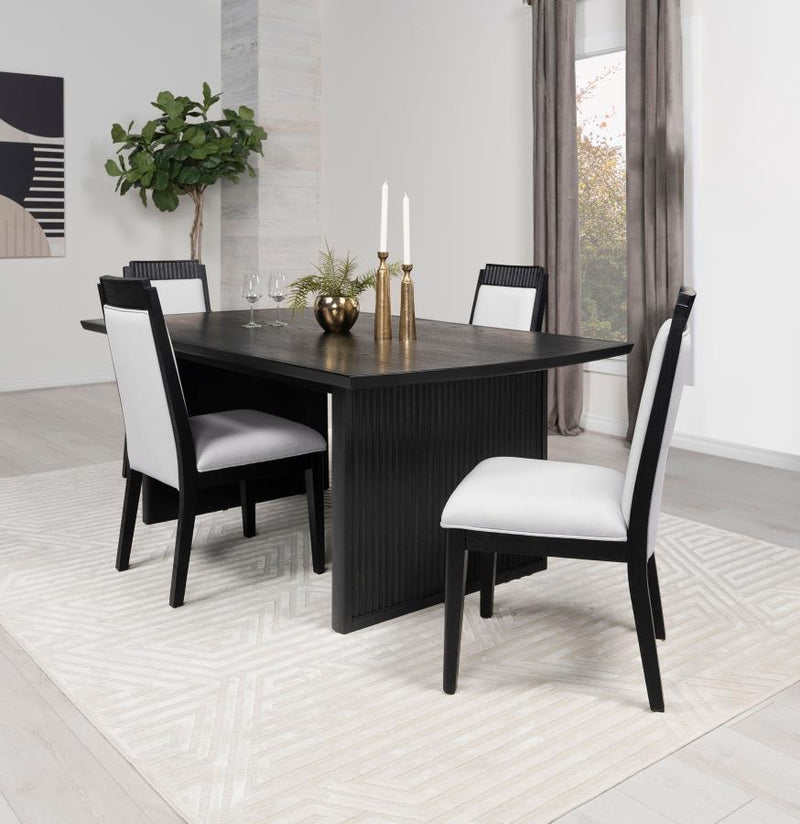 Brookmead 5-piece Extension Leaf Dining Table Set Black-zoom-
