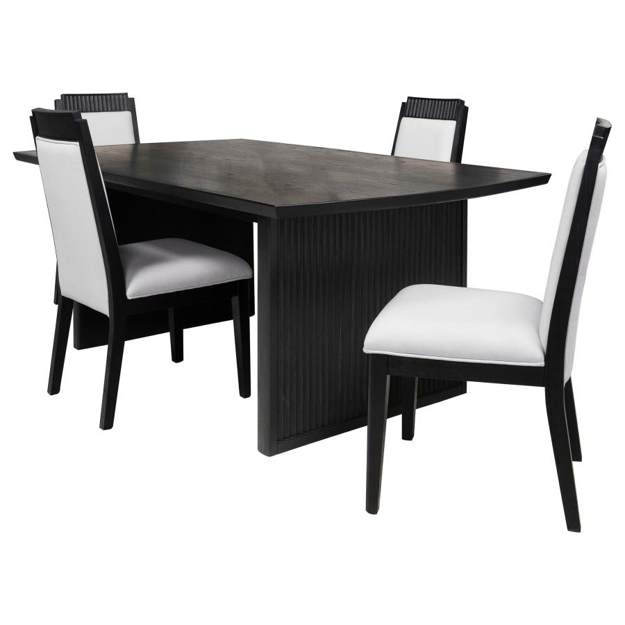 Brookmead 5-piece Extension Leaf Dining Table Set Black-2