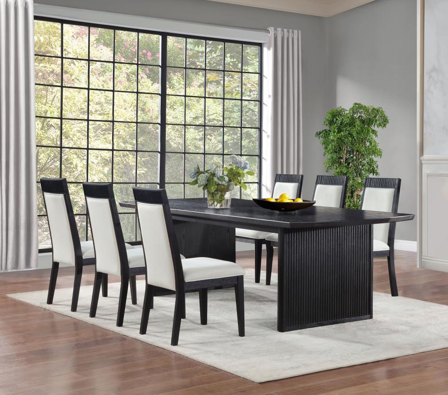 Brookmead 7-piece Extension Leaf Dining Table Set Black-1