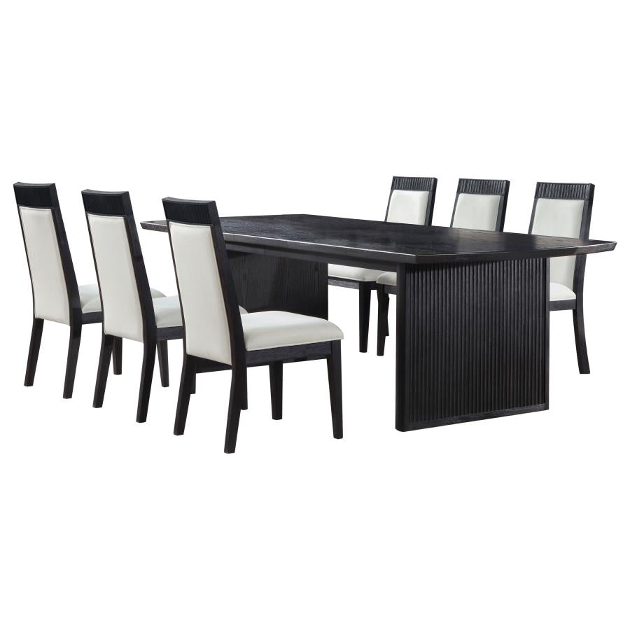 Brookmead 7-piece Extension Leaf Dining Table Set Black-2