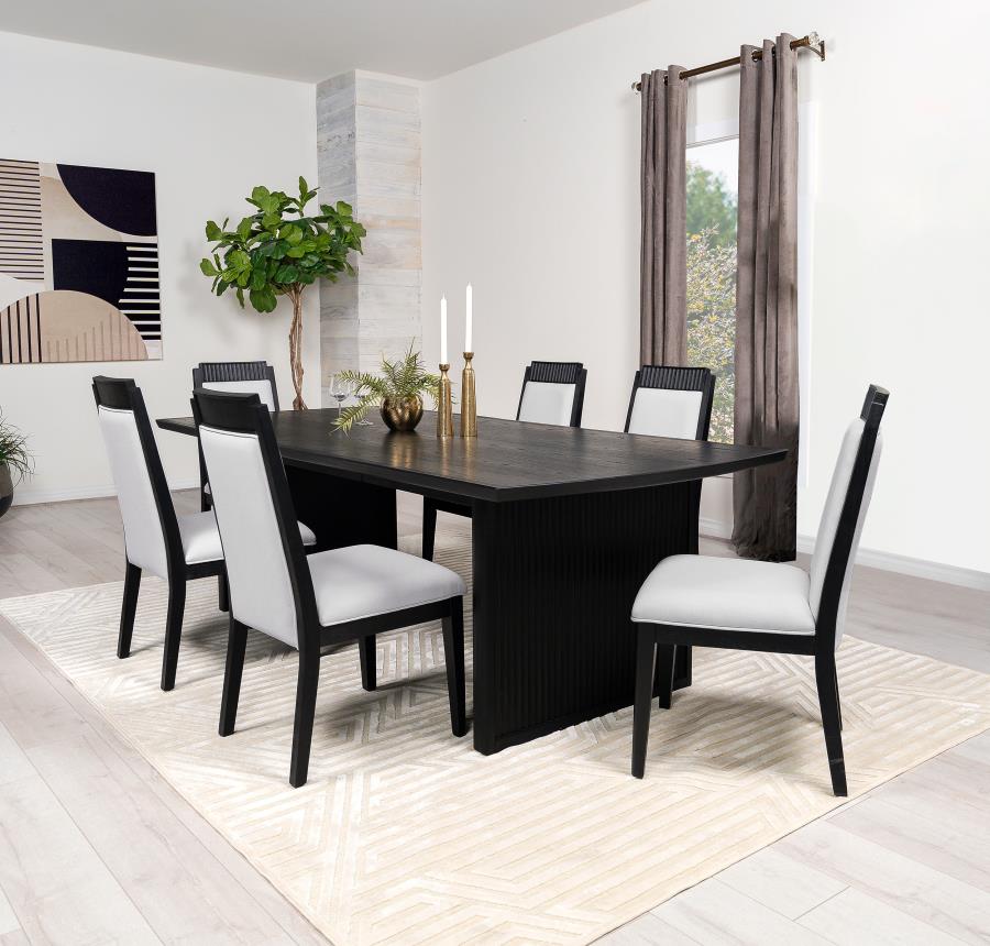 Brookmead 7-piece Extension Leaf Dining Table Set Black-zoom-1