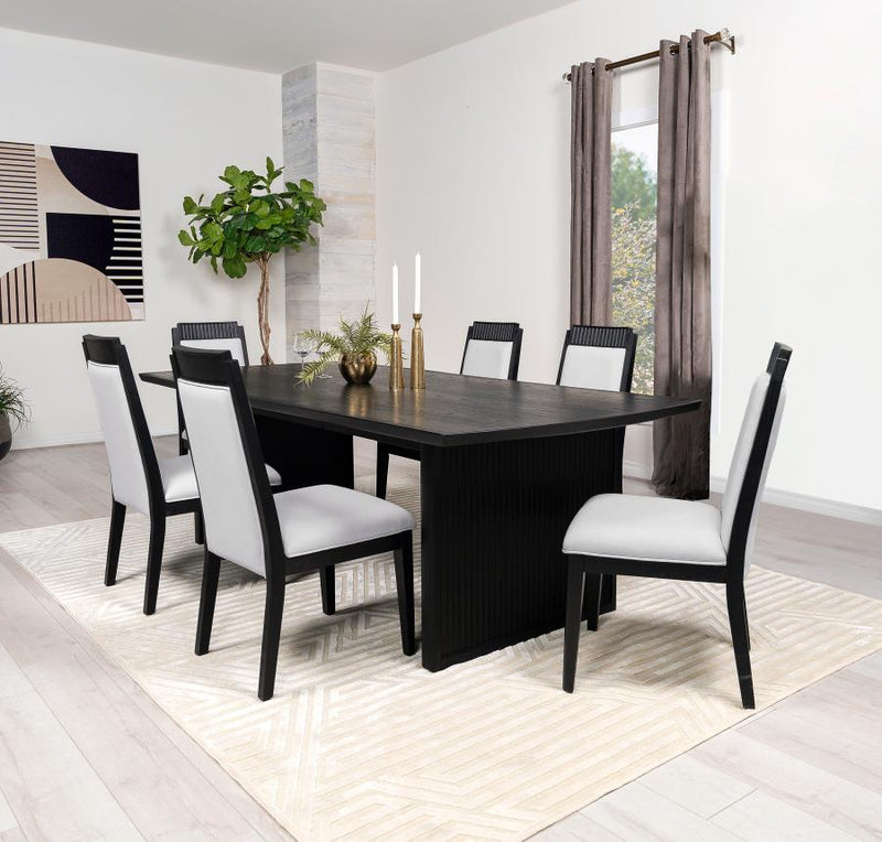 Brookmead 7-piece Extension Leaf Dining Table Set Black-zoom-