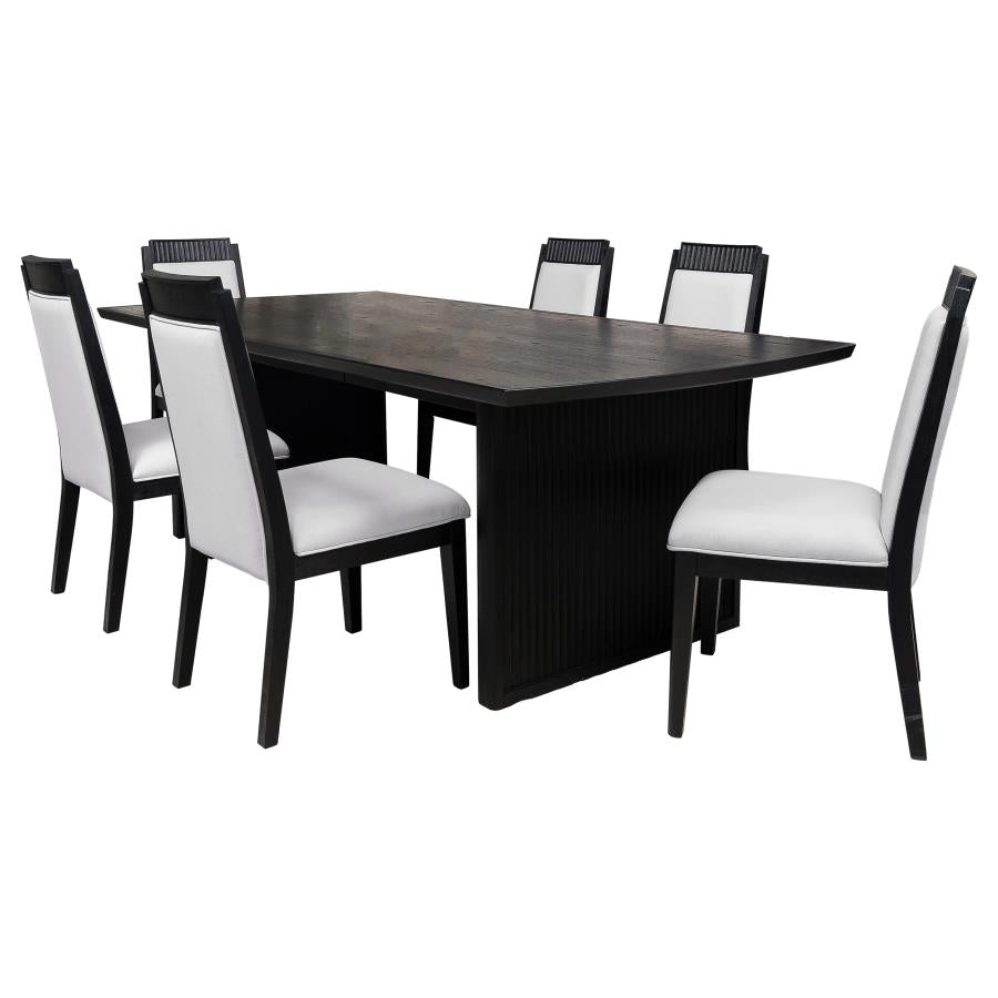 Brookmead 7-piece Extension Leaf Dining Table Set Black-2