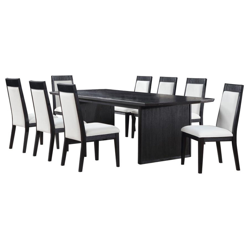 Brookmead 9-piece Extension Leaf Dining Table Set Black-zoom-