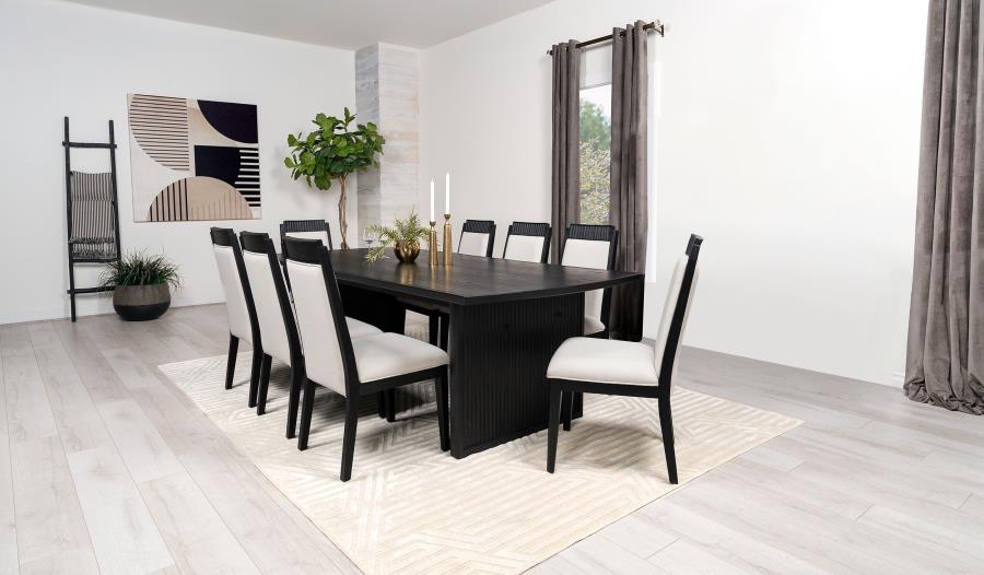 Brookmead 9-piece Extension Leaf Dining Table Set Black-zoom-1