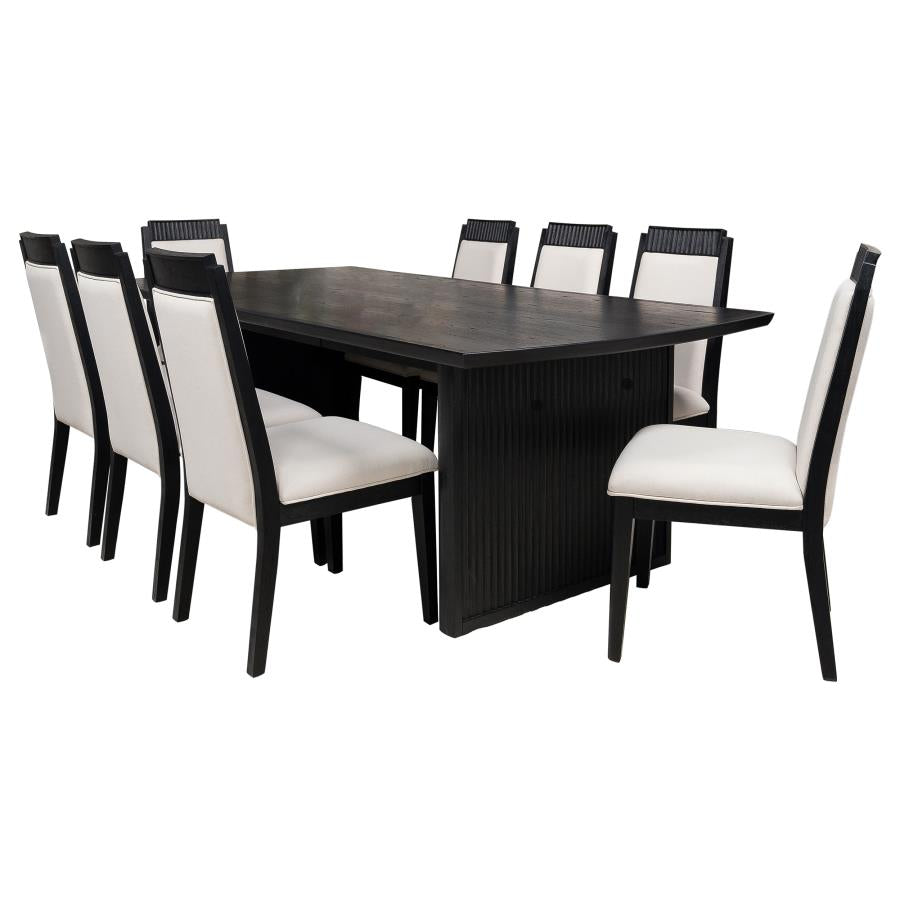 Brookmead 9-piece Extension Leaf Dining Table Set Black-2