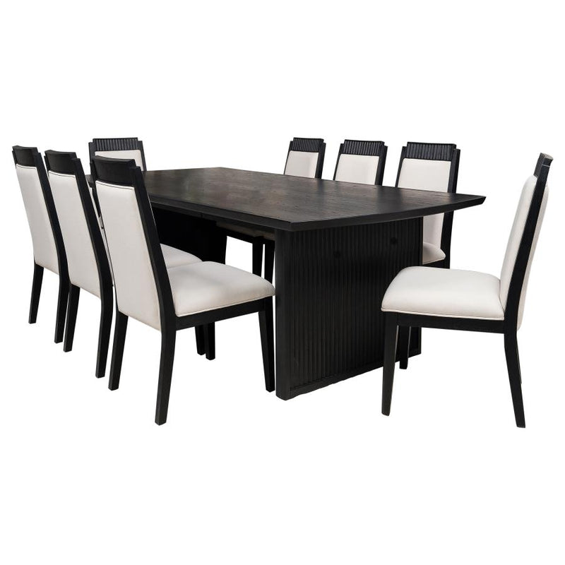 Brookmead 9-piece Extension Leaf Dining Table Set Black-zoom-