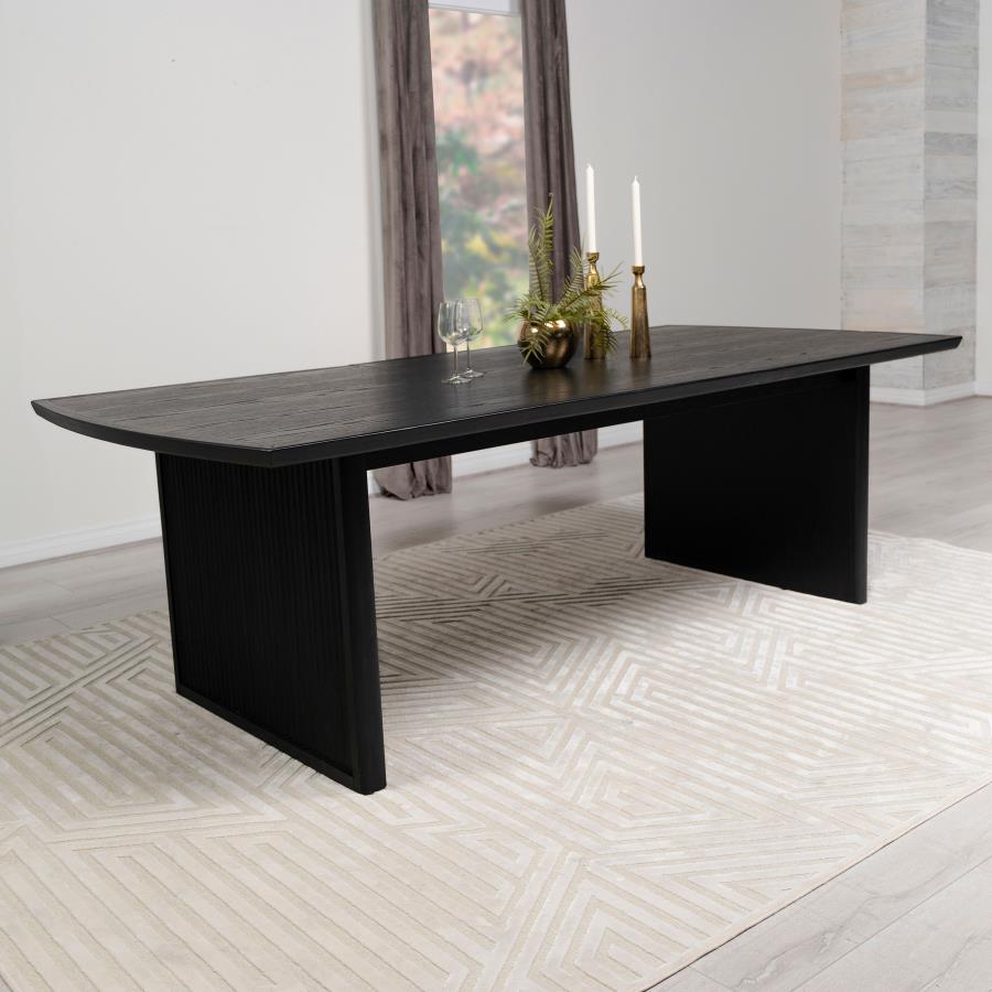 Brookmead 100-inch Extension Leaf Dining Table Black-2