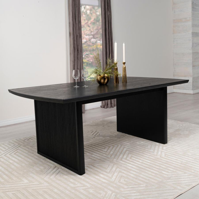 Brookmead 100-inch Extension Leaf Dining Table Black-zoom-