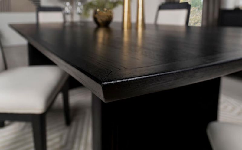 Brookmead 100-inch Extension Leaf Dining Table Black-zoom-