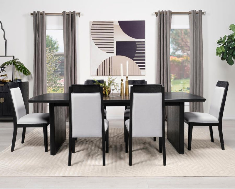 Brookmead 100-inch Extension Leaf Dining Table Black-zoom-