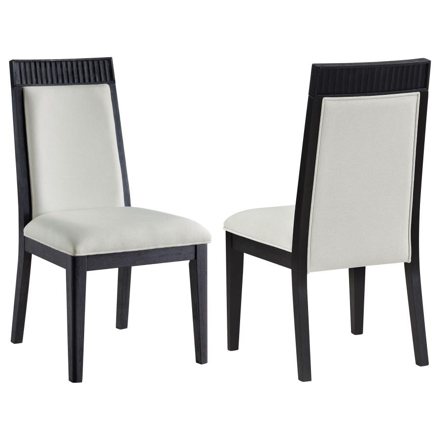 Brookmead Dining Side Chair Ivory and Black (Set of 2)-zoom-1