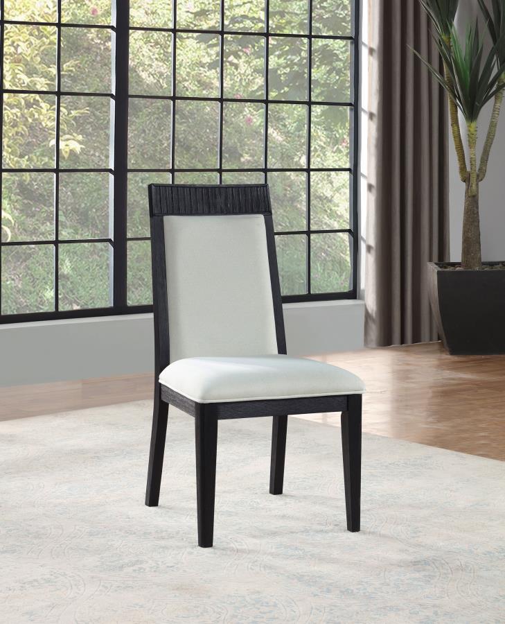 Brookmead Dining Side Chair Ivory and Black (Set of 2)-zoom-