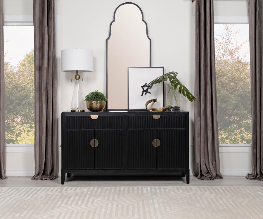 Brookmead 4-door Sideboard Buffet Storage Cabinet Black-zoom-2