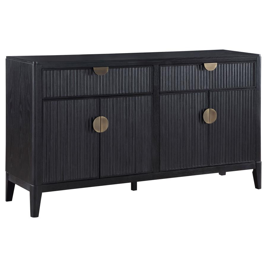 Brookmead 4-door Sideboard Buffet Storage Cabinet Black-zoom-1