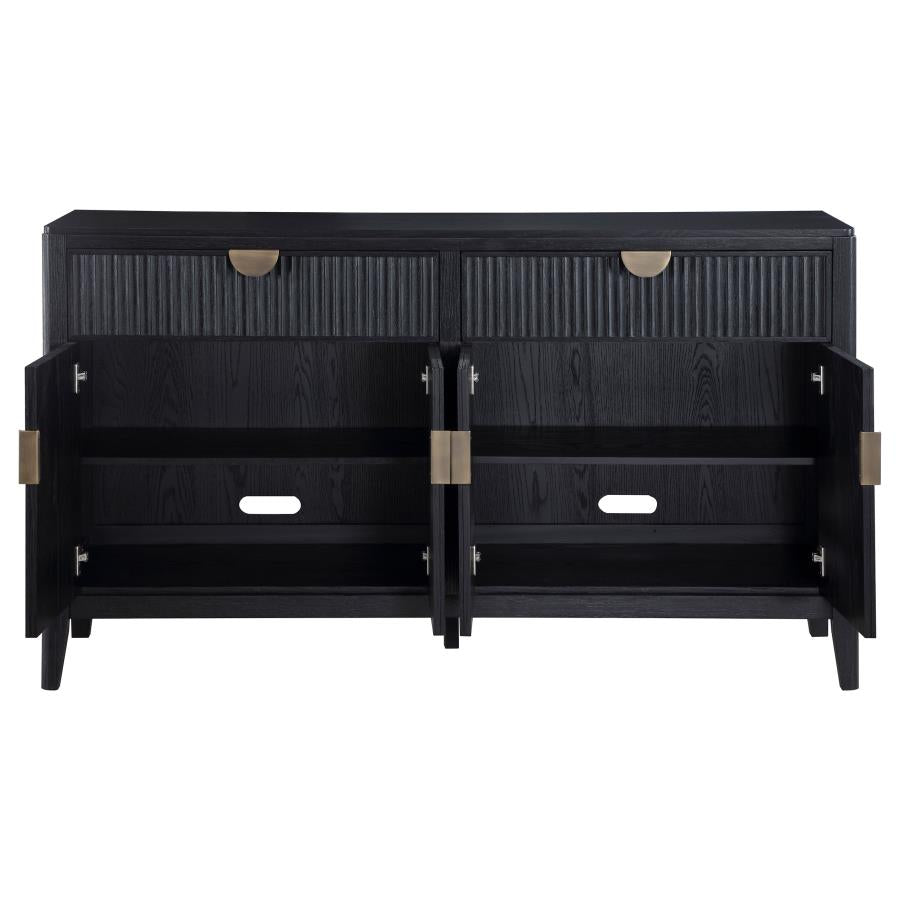Brookmead 4-door Sideboard Buffet Storage Cabinet Black-zoom-4
