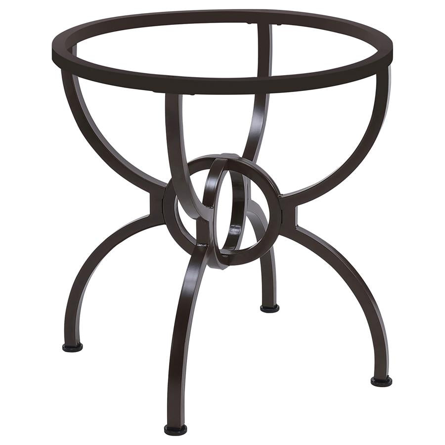 Aviano Round Metal Dining Table Base Gunmetal-zoom-1