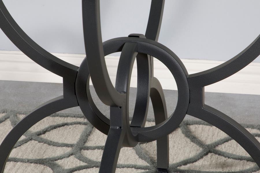 Aviano Round Metal Dining Table Base Gunmetal-5