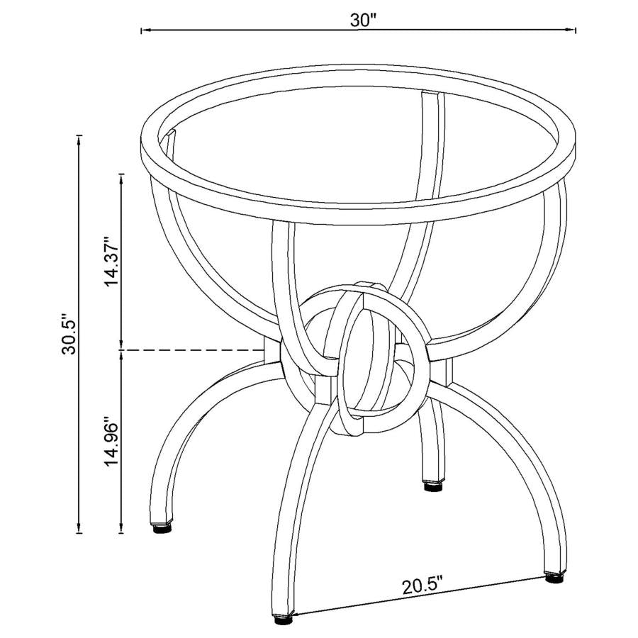 Aviano Round Metal Dining Table Base Gunmetal-zoom-6