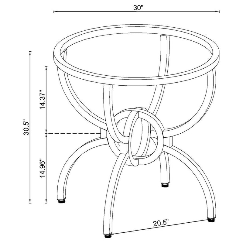 Aviano Round Metal Dining Table Base Gunmetal-zoom-