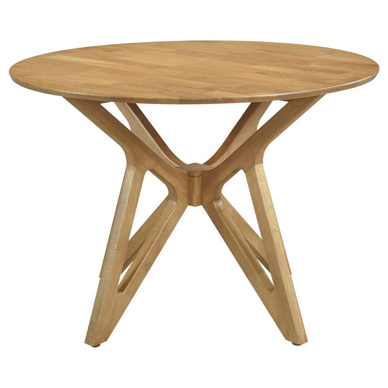 Elowen 5-piece Round Solid Wood Dining Set Light Walnut-zoom-