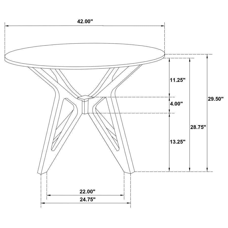 Elowen 5-piece Round Solid Wood Dining Set Light Walnut-12