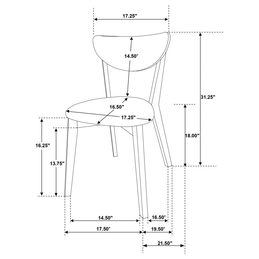 Elowen Wood Dining Side Chair Light Walnut (Set of 2)-13