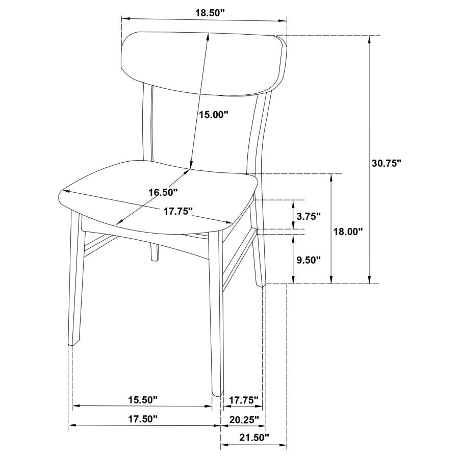 Dortch Dining Side Chair Walnut and Brown (Set of 2)-13