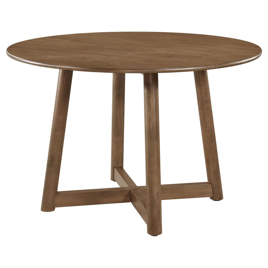 Dinah 5-piece Round Solid Wood Dining Set Walnut-zoom-3