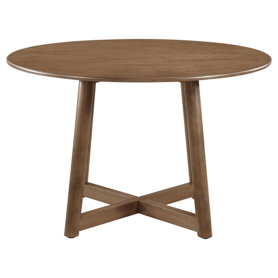 Dinah 5-piece Round Solid Wood Dining Set Walnut-zoom-4
