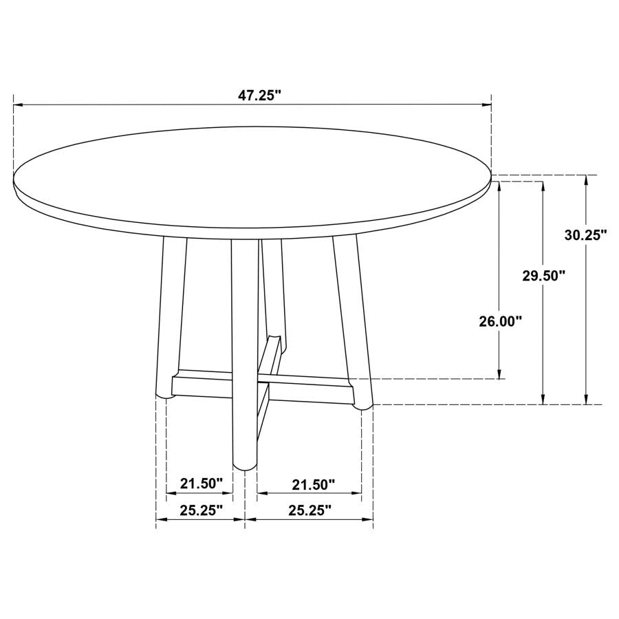 Dinah 5-piece Round Solid Wood Dining Set Walnut-12