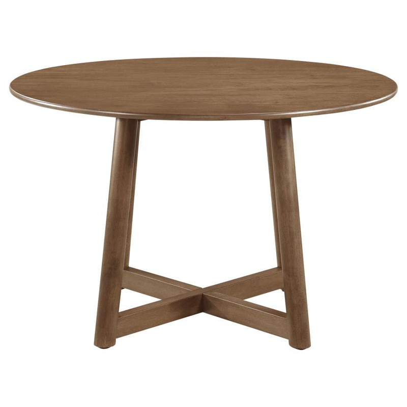 Dinah Round 47-inch Solid Wood Dining Table Walnut-zoom-