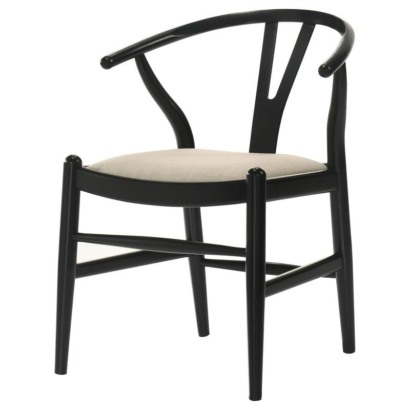 Crestmont Wood Wishbone Dining Side Chair Black (Set of 2)-zoom-