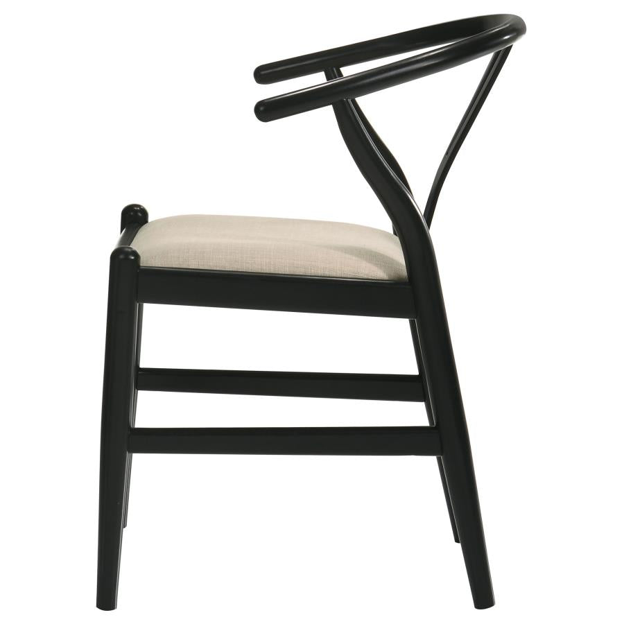 Crestmont Wood Wishbone Dining Side Chair Black (Set of 2)-zoom-6