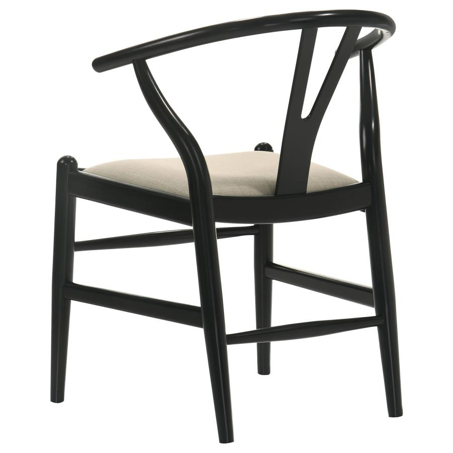 Crestmont Wood Wishbone Dining Side Chair Black (Set of 2)-zoom-7