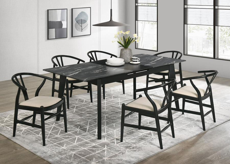 Crestmont Wood Wishbone Dining Side Chair Black (Set of 2)-zoom-