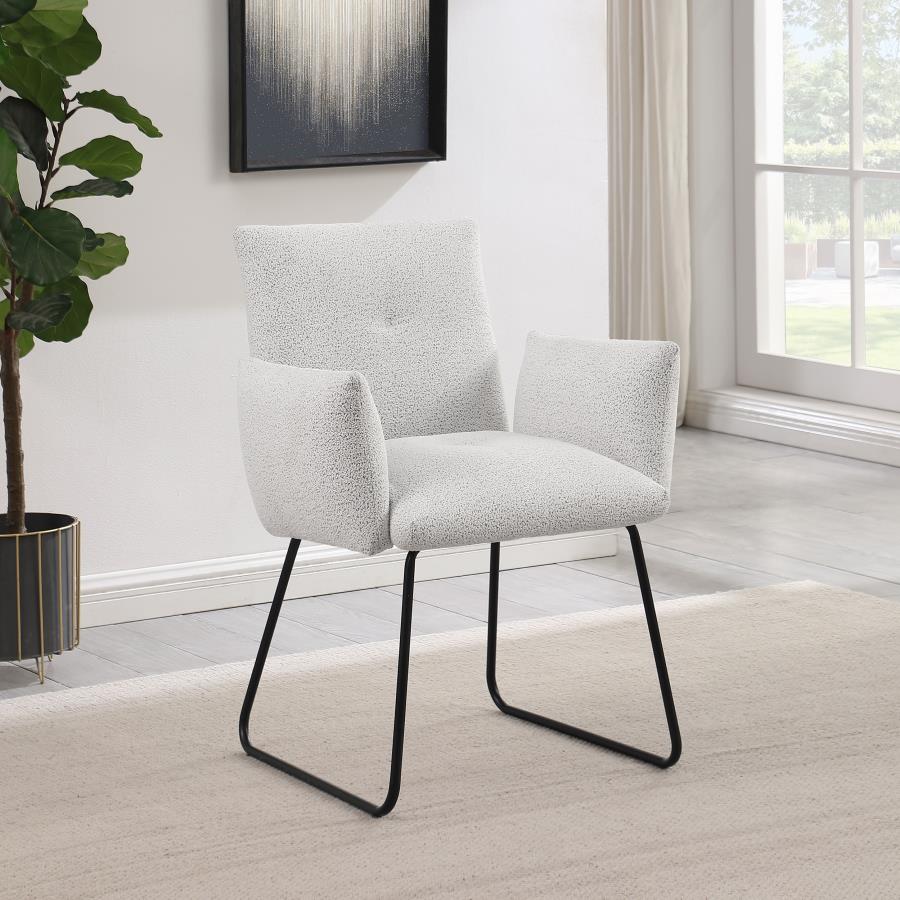 Ackland Upholstered Dining Arm Chair Light Grey (Set of 2)-2