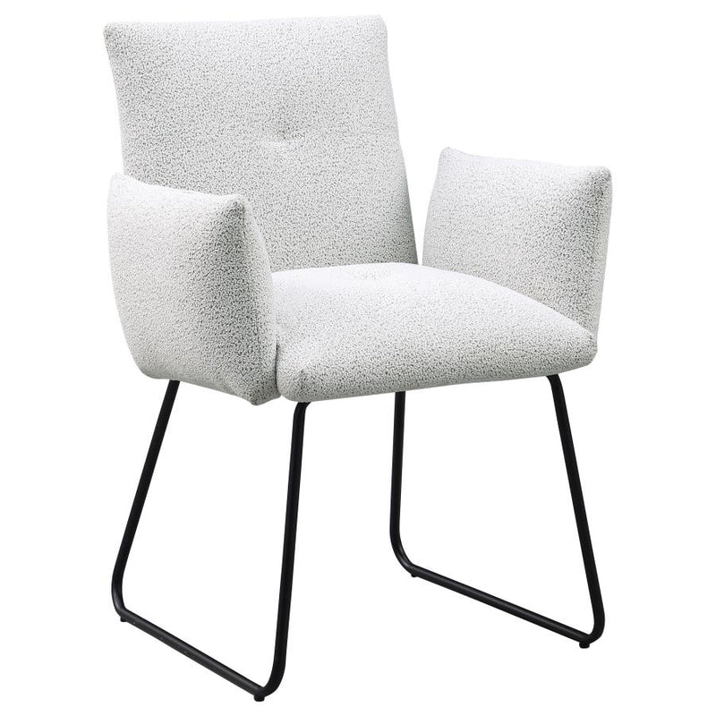 Ackland Upholstered Dining Arm Chair Light Grey (Set of 2)-zoom-