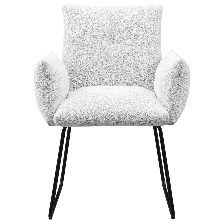 Ackland Upholstered Dining Arm Chair Light Grey (Set of 2)-4