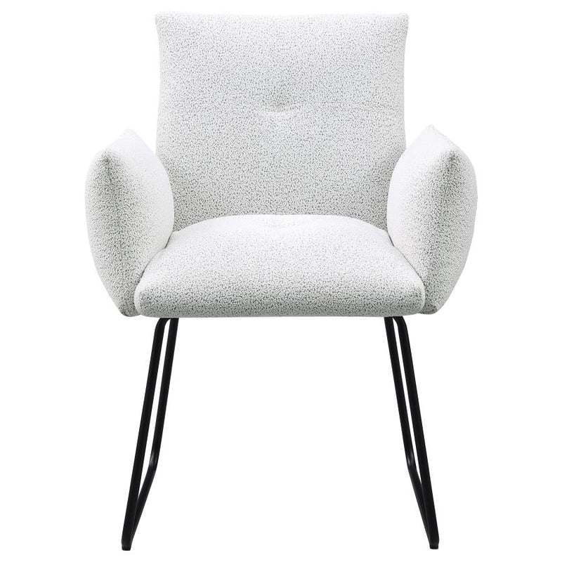 Ackland Upholstered Dining Arm Chair Light Grey (Set of 2)-zoom-
