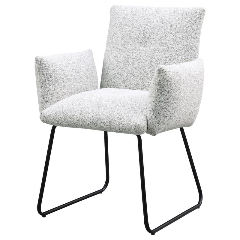 Ackland Upholstered Dining Arm Chair Light Grey (Set of 2)-zoom-