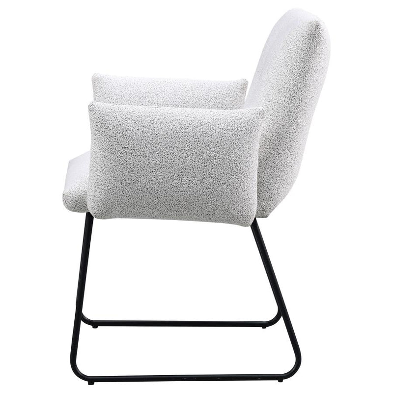 Ackland Upholstered Dining Arm Chair Light Grey (Set of 2)-zoom-