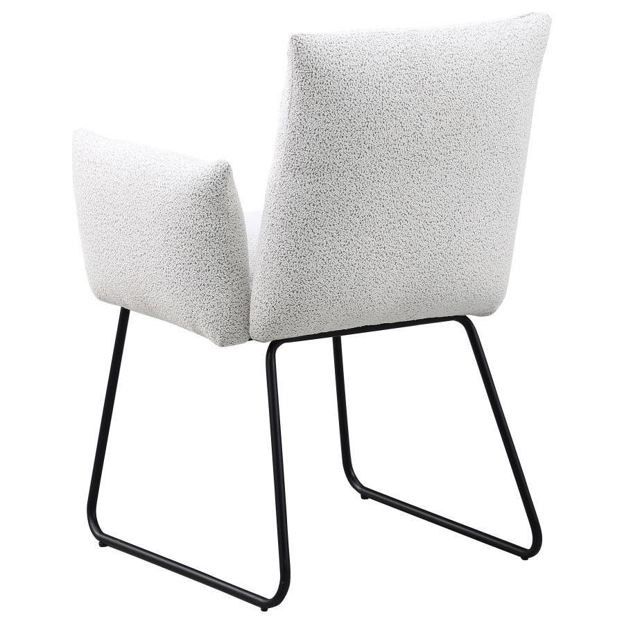 Ackland Upholstered Dining Arm Chair Light Grey (Set of 2)-7