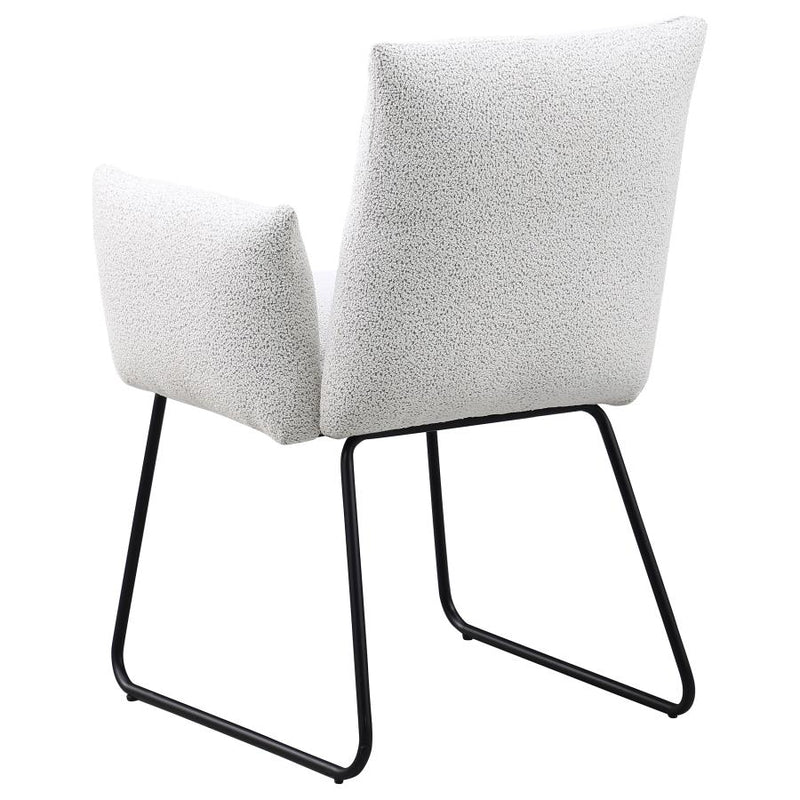 Ackland Upholstered Dining Arm Chair Light Grey (Set of 2)-zoom-