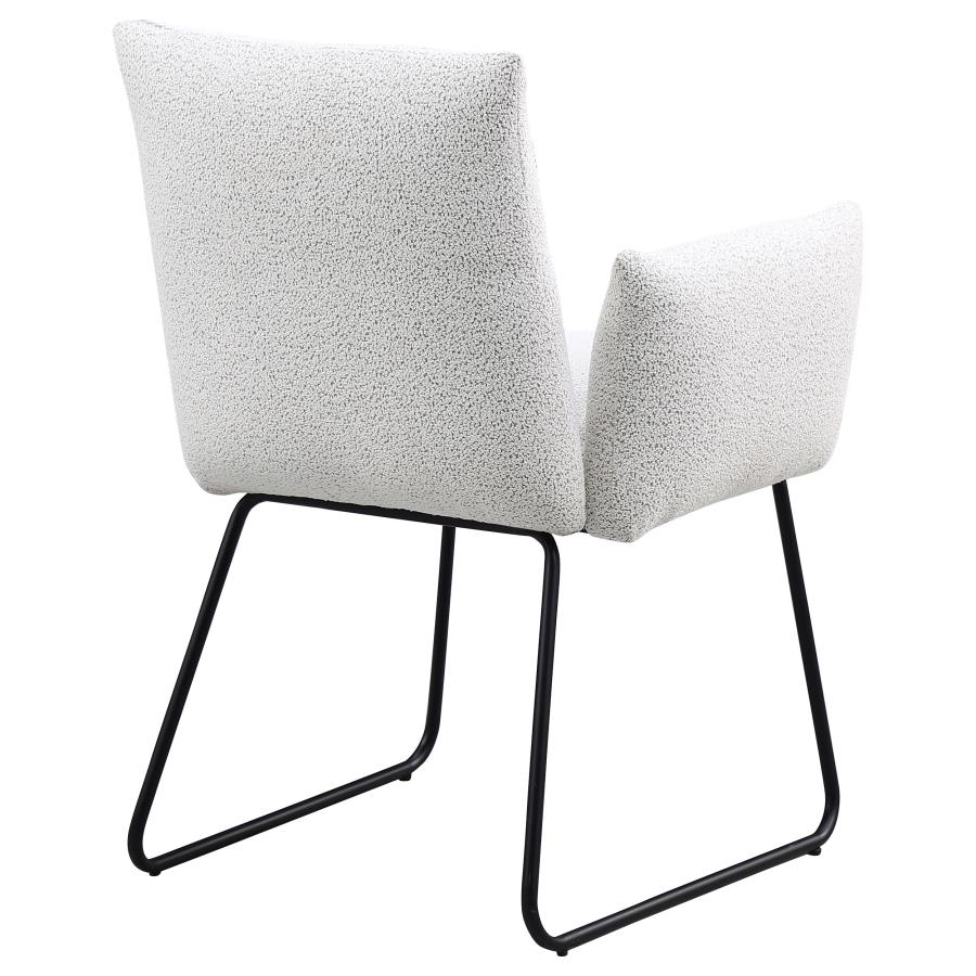 Ackland Upholstered Dining Arm Chair Light Grey (Set of 2)-zoom-8