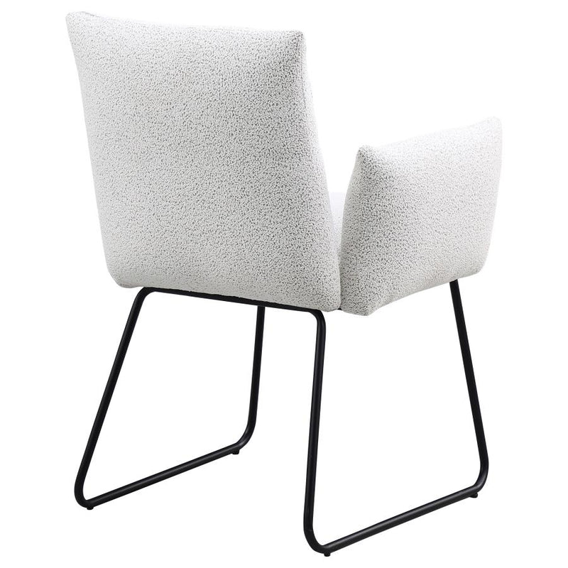 Ackland Upholstered Dining Arm Chair Light Grey (Set of 2)-zoom-