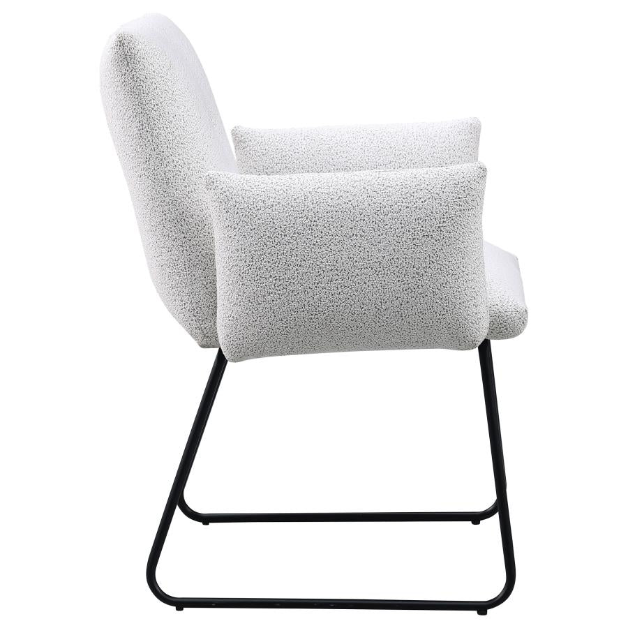 Ackland Upholstered Dining Arm Chair Light Grey (Set of 2)-zoom-9