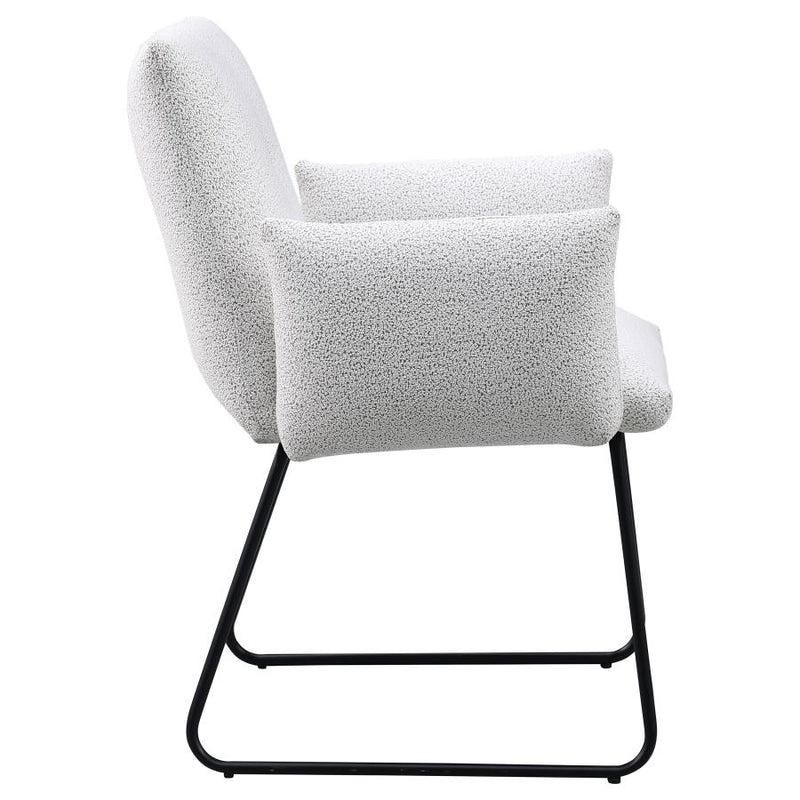 Ackland Upholstered Dining Arm Chair Light Grey (Set of 2)-zoom-