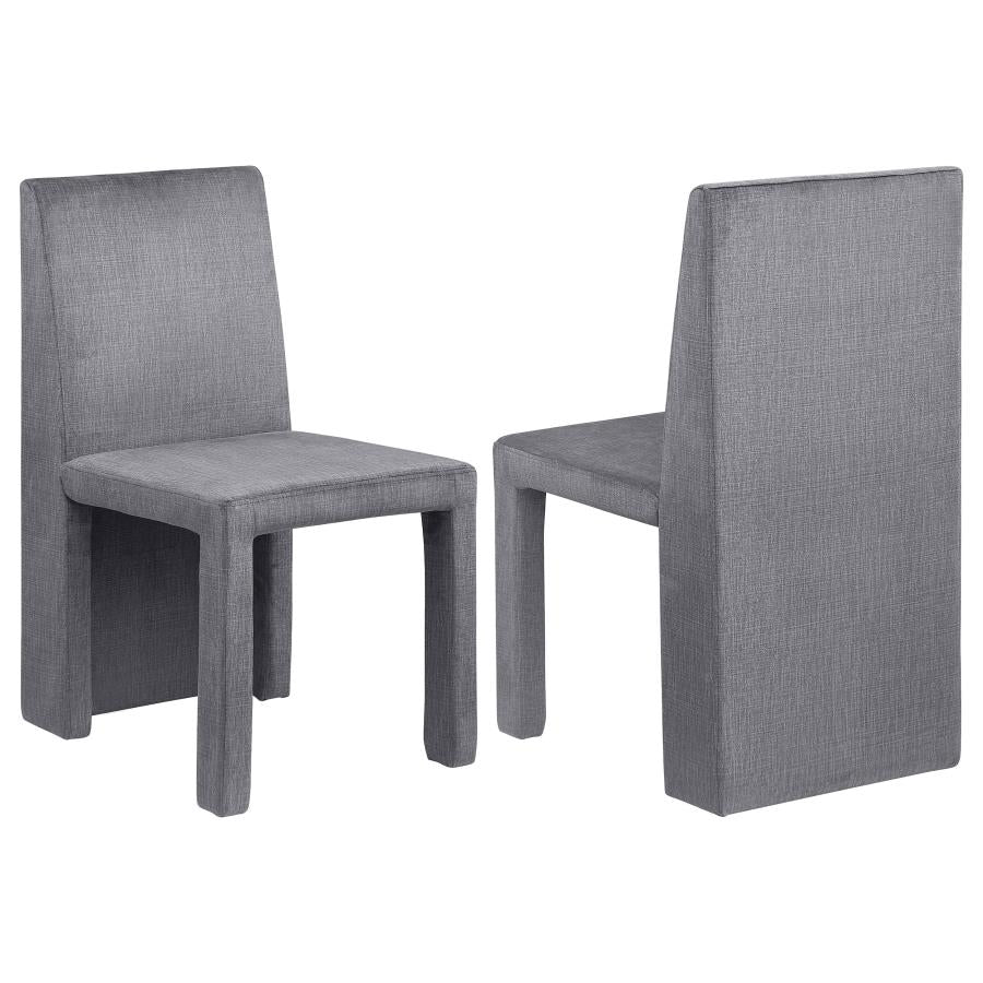 Tordera Velvet Upholstered Dining Side Chair Grey (Set of 2)-1