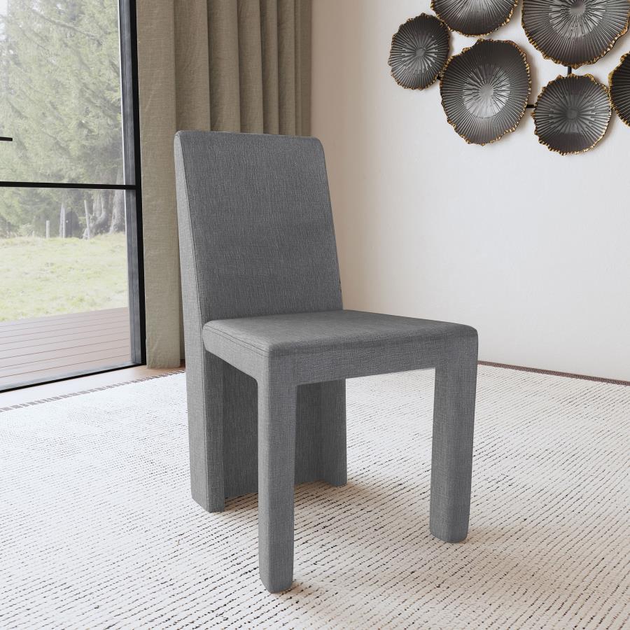Tordera Velvet Upholstered Dining Side Chair Grey (Set of 2)-zoom-2